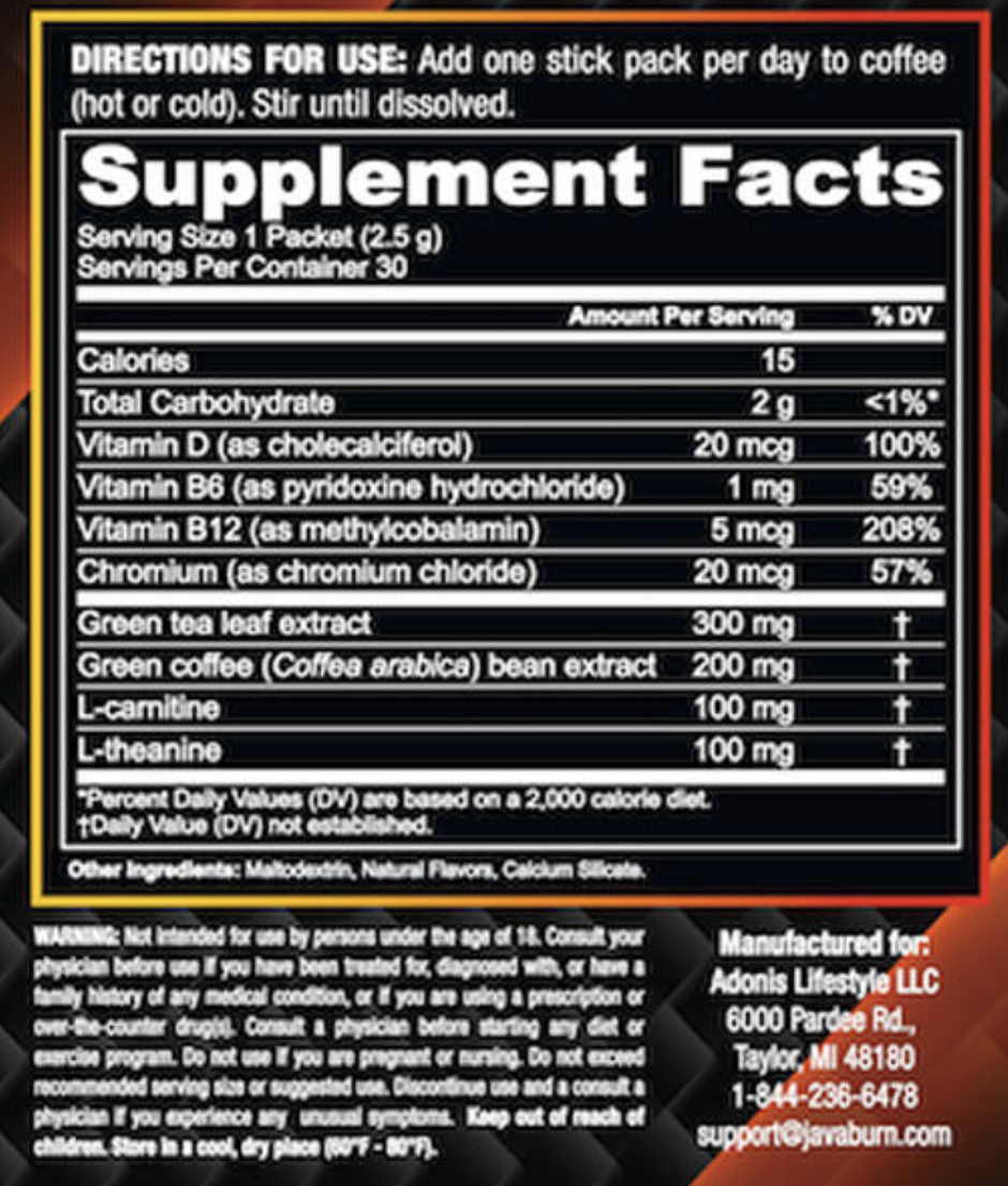 ingredient label