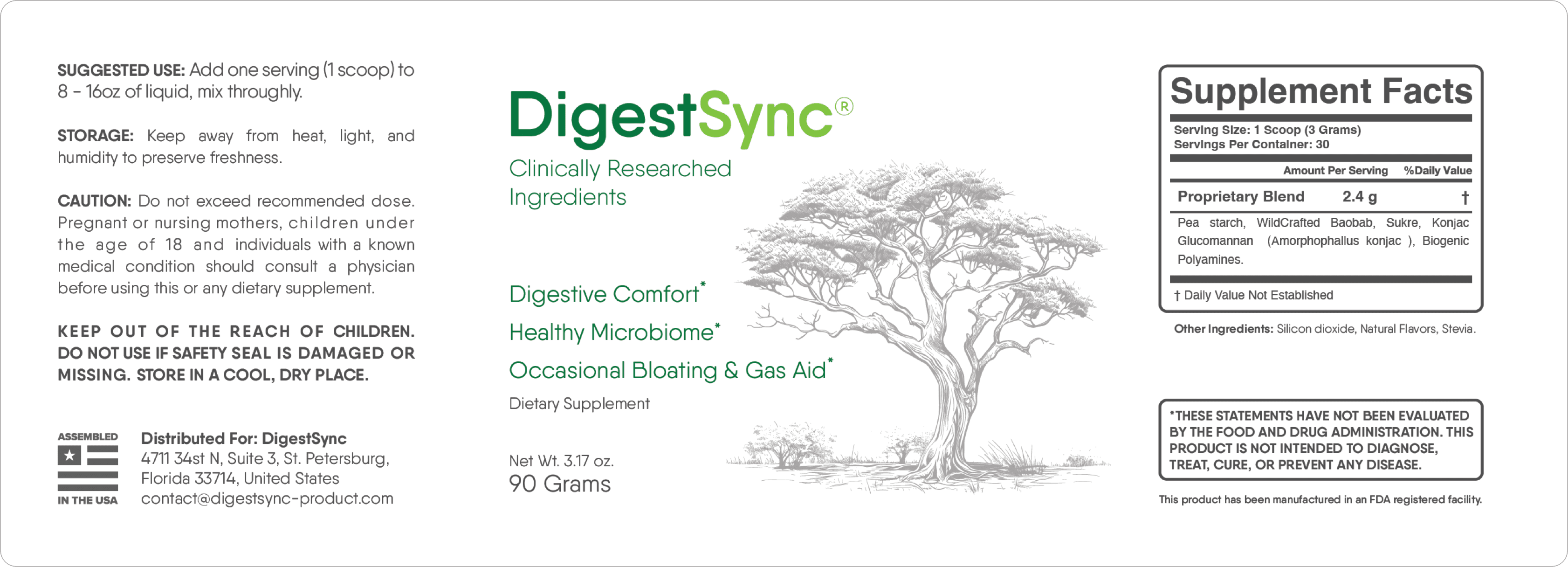 disgestsync ingredient label